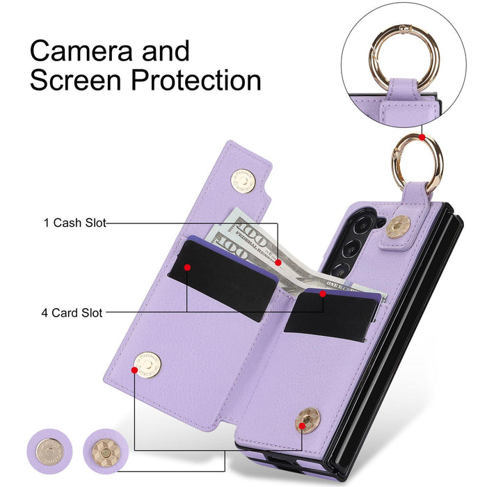 For Samsung Galaxy Z Fold7 5G Litchi Texture Double Buckle Leather Phone Case With Pen Slot