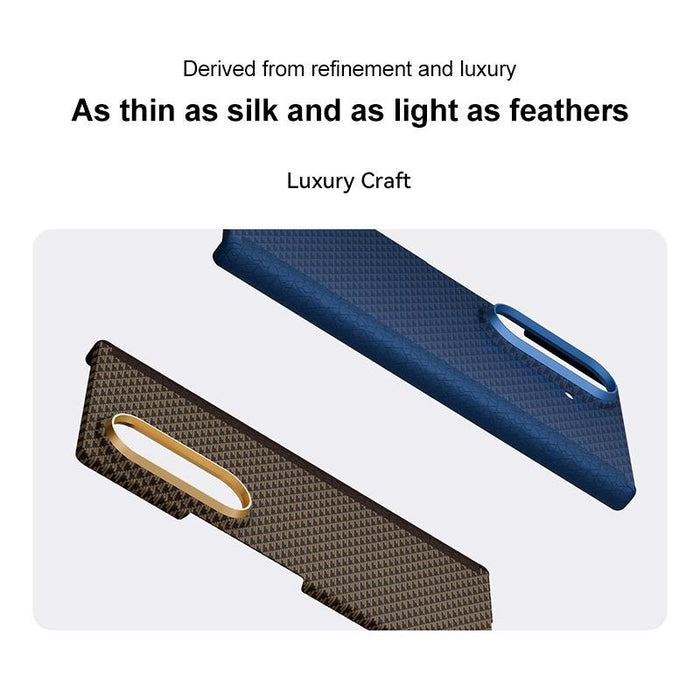 For Samsung Galaxy Z Fold7 5G Metal Frame Nanofiber Magsafe Magnetic Center Phone Case