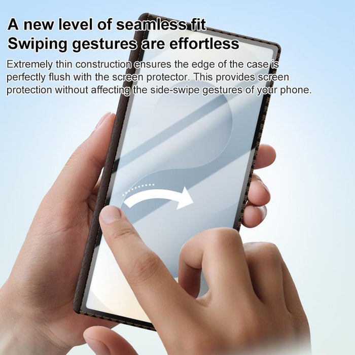 For Samsung Galaxy Z Fold7 5G Metal Frame Nanofiber Magsafe Magnetic Center Phone Case