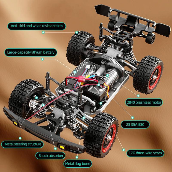 1:18 4Wd Carbon Brush Short Truck Rc Car