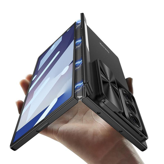 For Samsung Galaxy Z Fold7 5G Integrated Magnetic Folding Hinge Push Window Side Bracket Phone Case