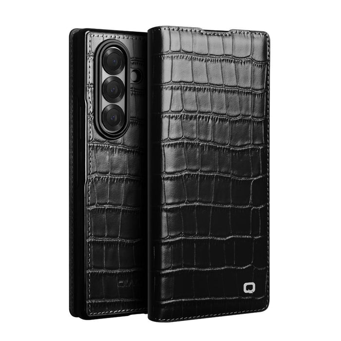For Samsung Galaxy Z Fold7 5G Qialino Crocodile Texture Leather Case