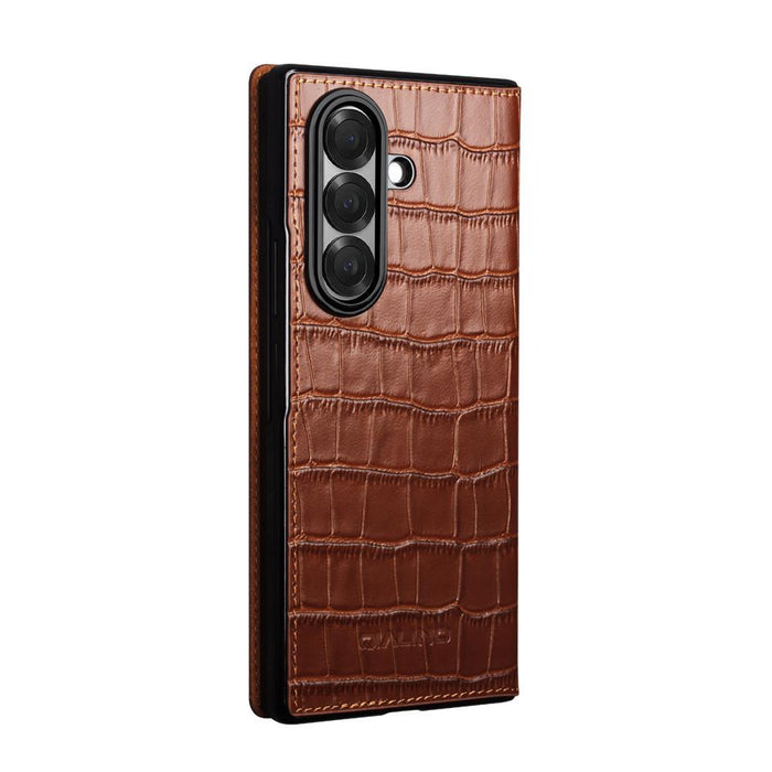 For Samsung Galaxy Z Fold7 5G Qialino Crocodile Texture Leather Case