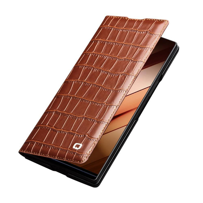 For Samsung Galaxy Z Fold7 5G Qialino Crocodile Texture Leather Case