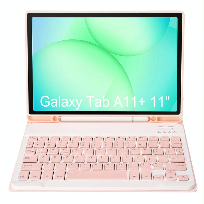 For Samsung Galaxy Tab A11+ Candy Colour Tpu Bluetooth Keyboard Leather Tablet Case With Pen Holder