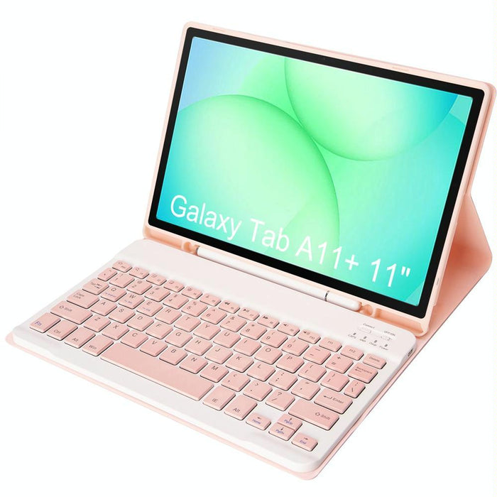 For Samsung Galaxy Tab A11+ Candy Colour Tpu Bluetooth Keyboard Leather Tablet Case With Pen Holder