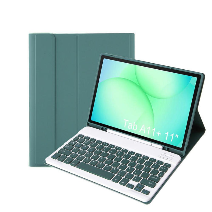 For Samsung Galaxy Tab A11+ Candy Colour Tpu Bluetooth Keyboard Leather Tablet Case With Pen Holder