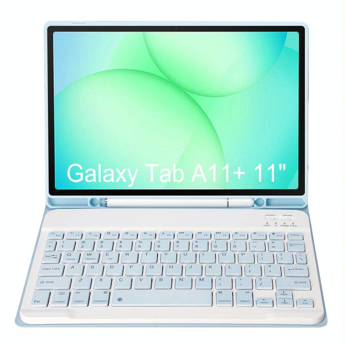 For Samsung Galaxy Tab A11+ Candy Colour Tpu Bluetooth Keyboard Leather Tablet Case With Pen Holder