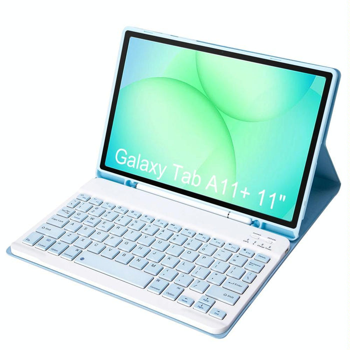 For Samsung Galaxy Tab A11+ Candy Colour Tpu Bluetooth Keyboard Leather Tablet Case With Pen Holder