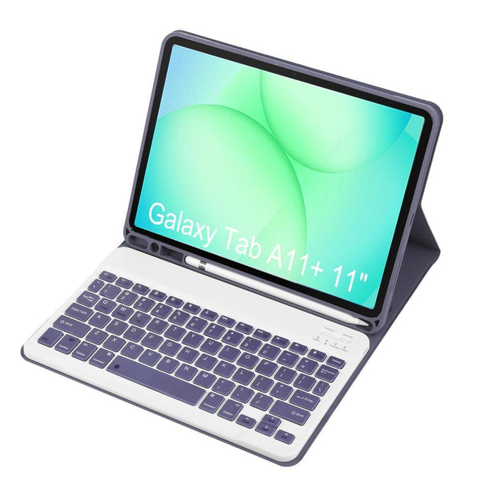For Samsung Galaxy Tab A11+ Candy Colour Tpu Bluetooth Keyboard Leather Tablet Case With Pen Holder