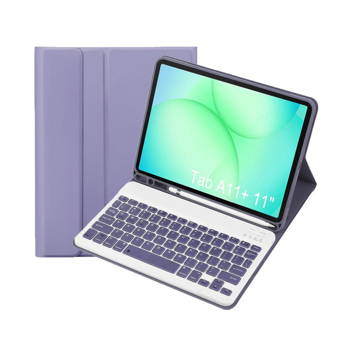 For Samsung Galaxy Tab A11+ Candy Colour Tpu Bluetooth Keyboard Leather Tablet Case With Pen Holder