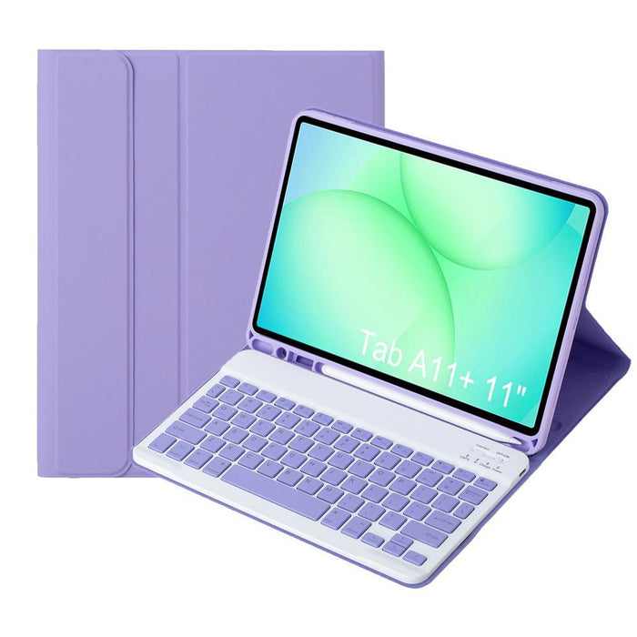 For Samsung Galaxy Tab A11+ Candy Colour Tpu Bluetooth Keyboard Leather Tablet Case With Pen Holder
