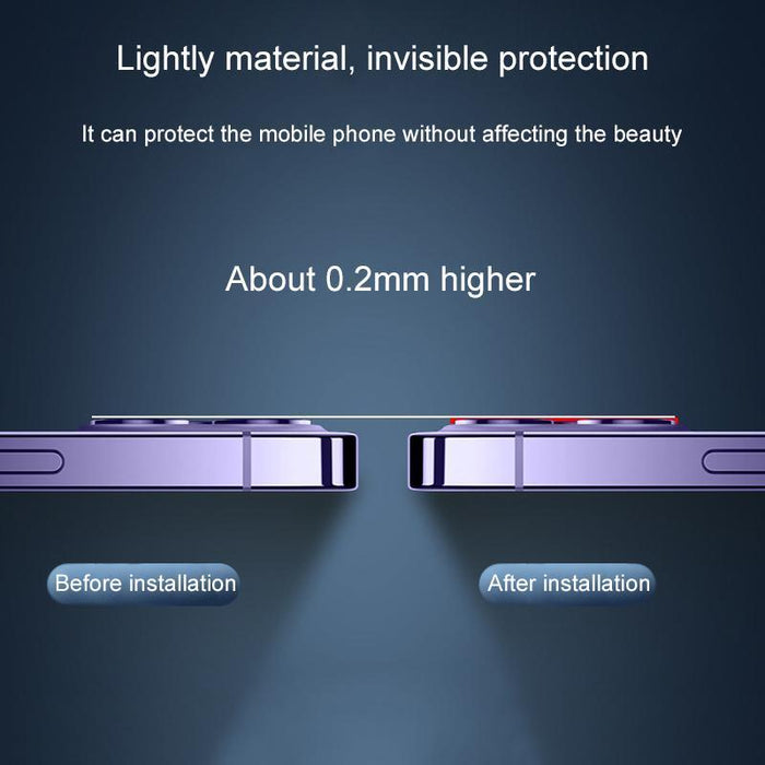 For Iphone 17 Pro Silk Printed Large Arc Tempered Glass Back Camera Film