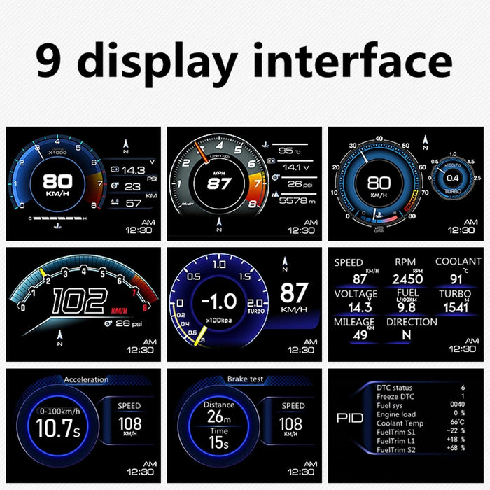 Car Hud Head Up Display Obd Gps Driving Computer Code Table
