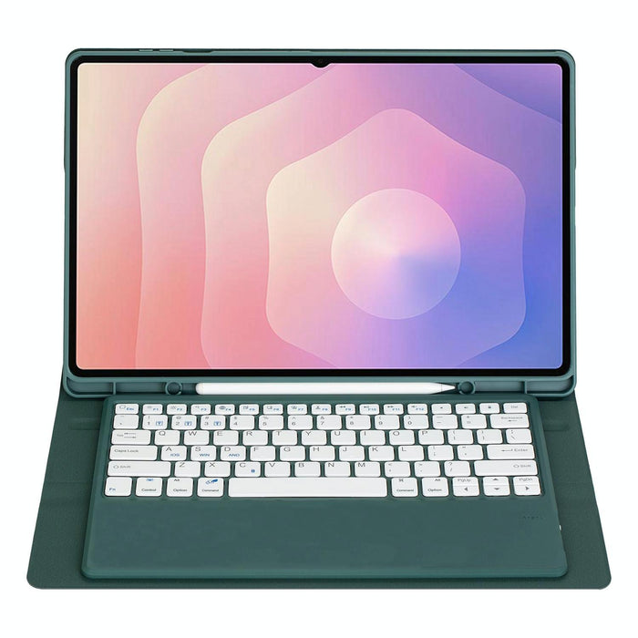 For Samsung Galaxy Tab S11 Ultra Candy Colour Tpu Bluetooth Keyboard Leather Tablet Case With Pen Holder