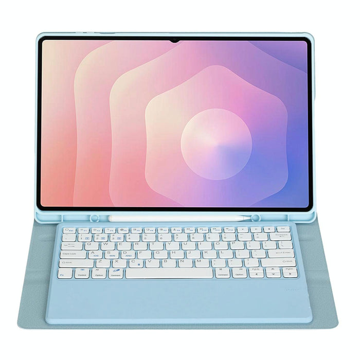 For Samsung Galaxy Tab S11 Ultra Candy Colour Tpu Bluetooth Keyboard Leather Tablet Case With Pen Holder