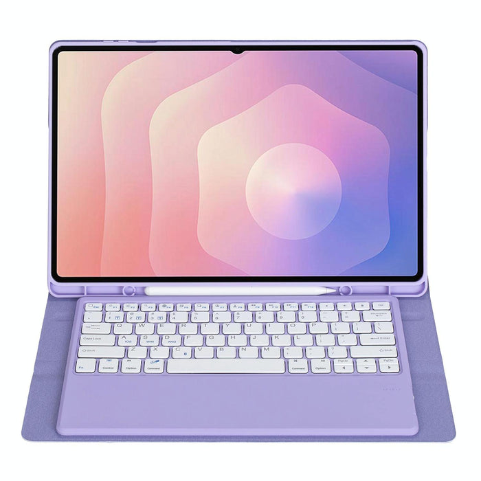 For Samsung Galaxy Tab S11 Ultra Candy Colour Tpu Bluetooth Keyboard Leather Tablet Case With Pen Holder