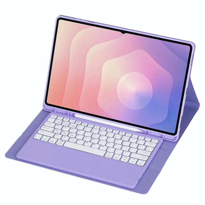 For Samsung Galaxy Tab S11 Ultra Candy Colour Tpu Bluetooth Keyboard Leather Tablet Case With Pen Holder