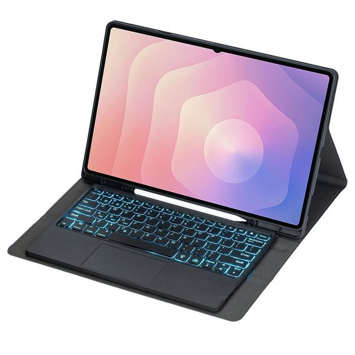 For Samsung Galaxy Tab S11 Ultra Candy Colour Touch Backlight Bluetooth Keyboard Leather Tablet Case With Pen Holder