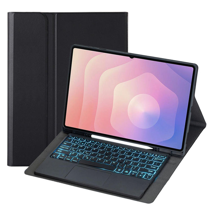 For Samsung Galaxy Tab S11 Ultra Candy Colour Touch Backlight Bluetooth Keyboard Leather Tablet Case With Pen Holder