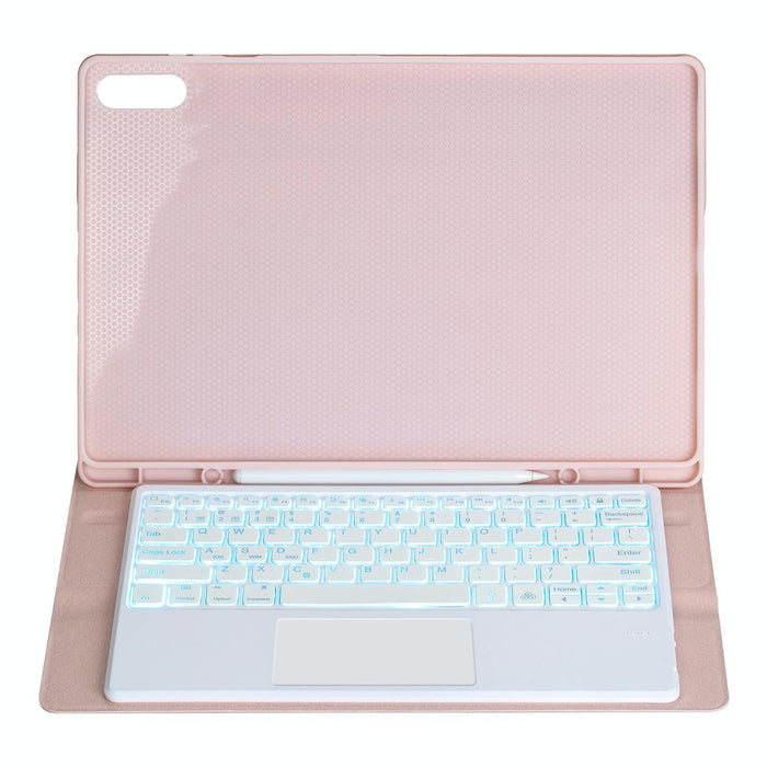For Samsung Galaxy Tab S11 Ultra Candy Colour Touch Backlight Bluetooth Keyboard Leather Tablet Case With Pen Holder