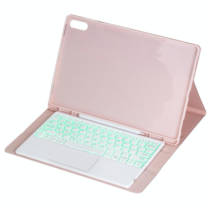 For Samsung Galaxy Tab S11 Ultra Candy Colour Touch Backlight Bluetooth Keyboard Leather Tablet Case With Pen Holder