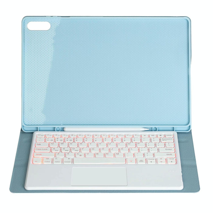 For Samsung Galaxy Tab S11 Ultra Candy Colour Touch Backlight Bluetooth Keyboard Leather Tablet Case With Pen Holder