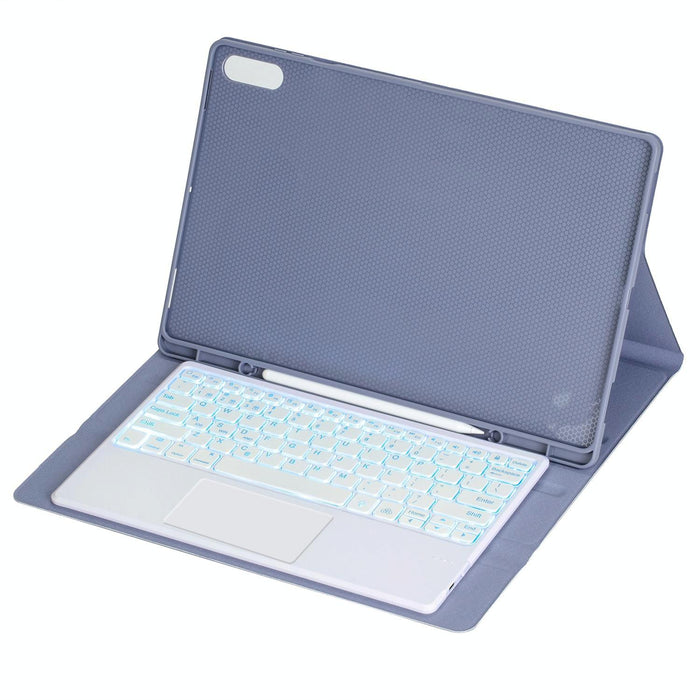 For Samsung Galaxy Tab S11 Ultra Candy Colour Touch Backlight Bluetooth Keyboard Leather Tablet Case With Pen Holder
