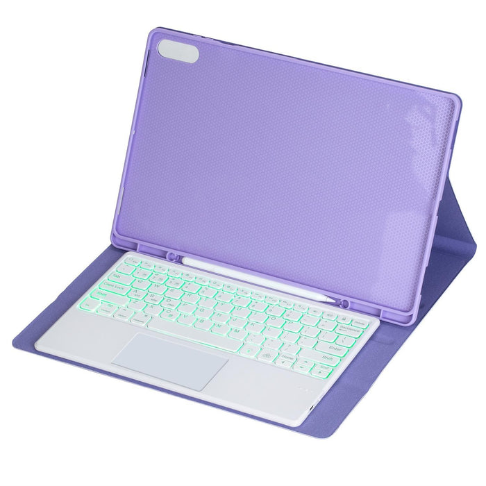 For Samsung Galaxy Tab S11 Ultra Candy Colour Touch Backlight Bluetooth Keyboard Leather Tablet Case With Pen Holder