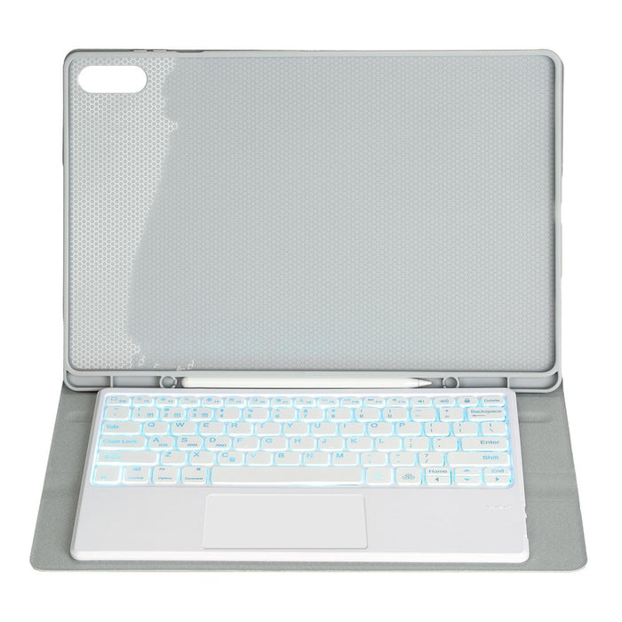 For Samsung Galaxy Tab S11 Ultra Candy Colour Touch Backlight Bluetooth Keyboard Leather Tablet Case With Pen Holder