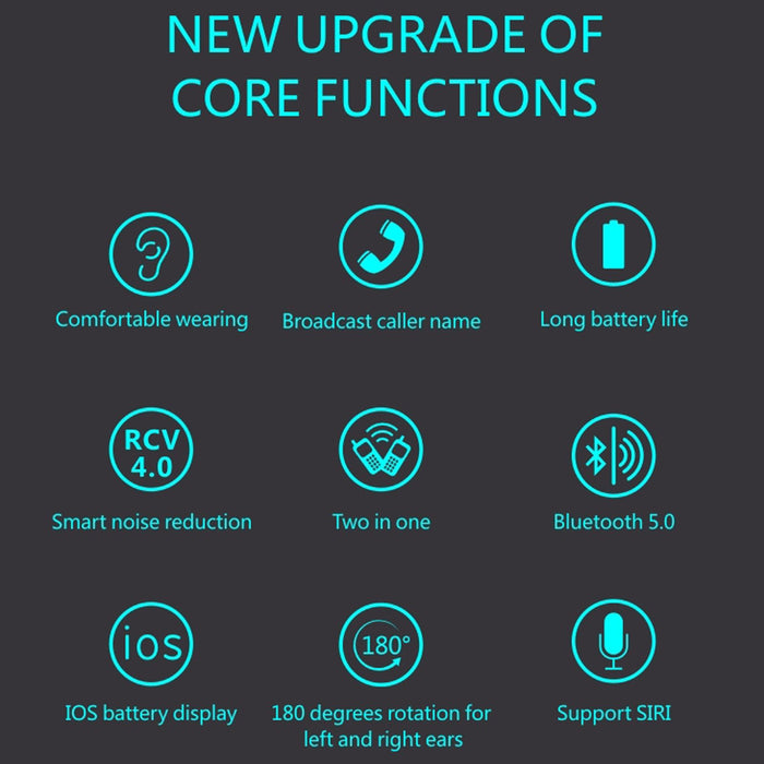 F910 Hanging Ear Style Dual Mic Noise Cancelling Bluetooth 5.0 Earphone