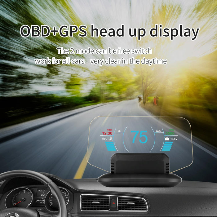 Car Hud Display Compass Speed Temp Voltage Alarm