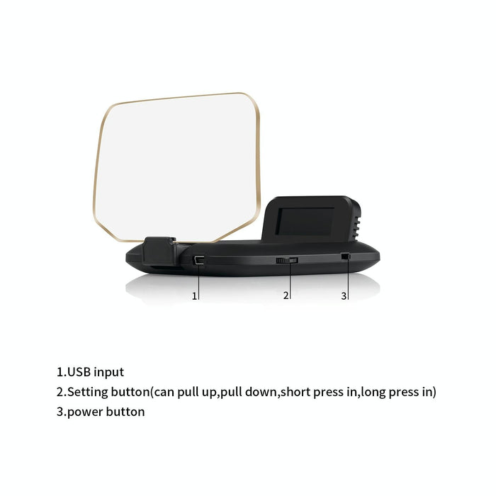 Car Hud Display Compass Speed Temp Voltage Alarm