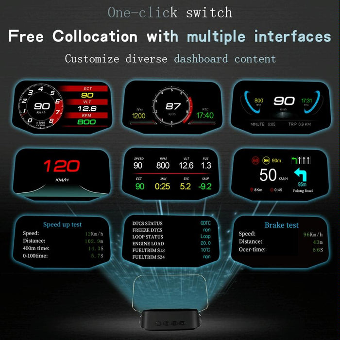 Gps Car Hud Display Water Temp Voltage Speed