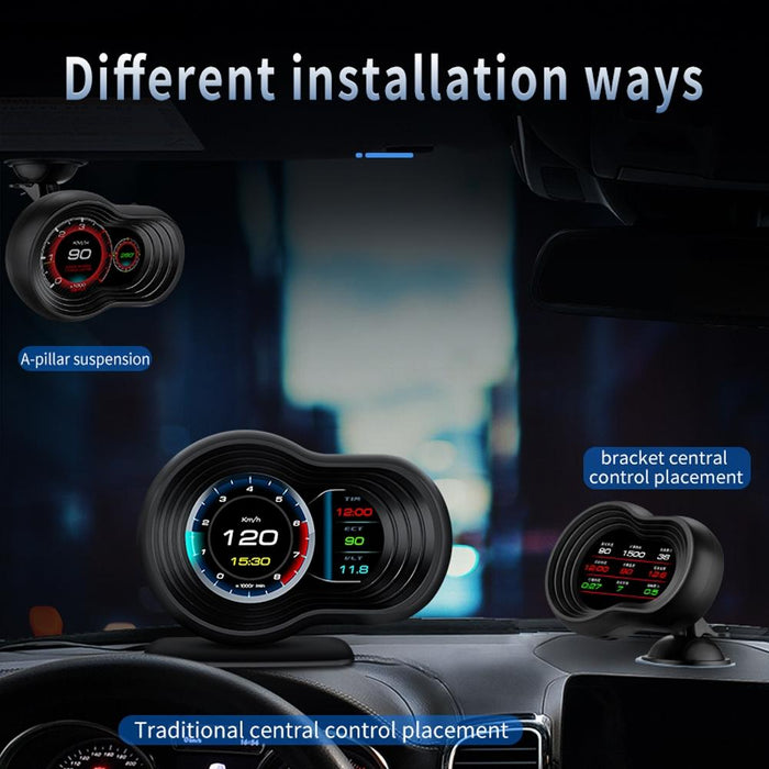 Car Hud Display Speed Water Temp Voltage Obd2 + Gps