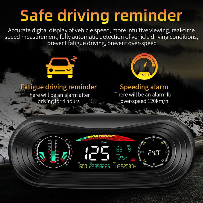 Universal Car Hud Display Speed Voltage Mileage