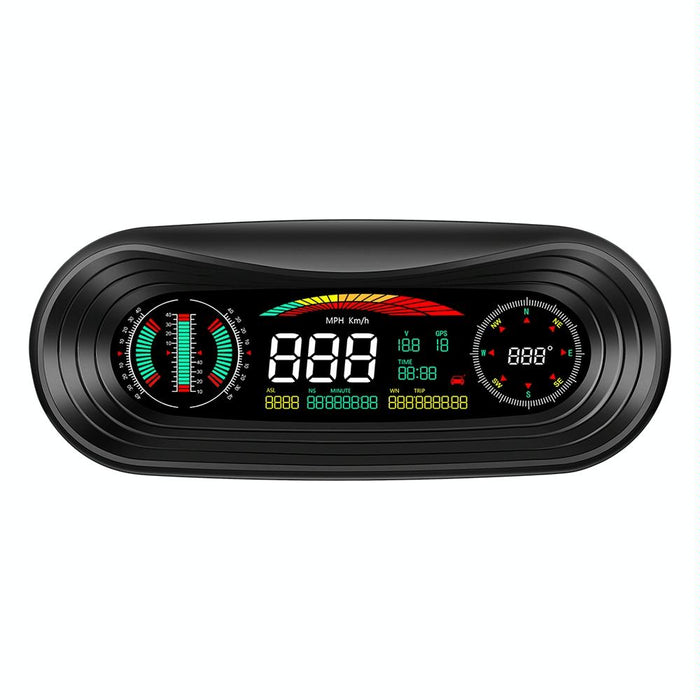 Universal Car Hud Display Speed Voltage Mileage