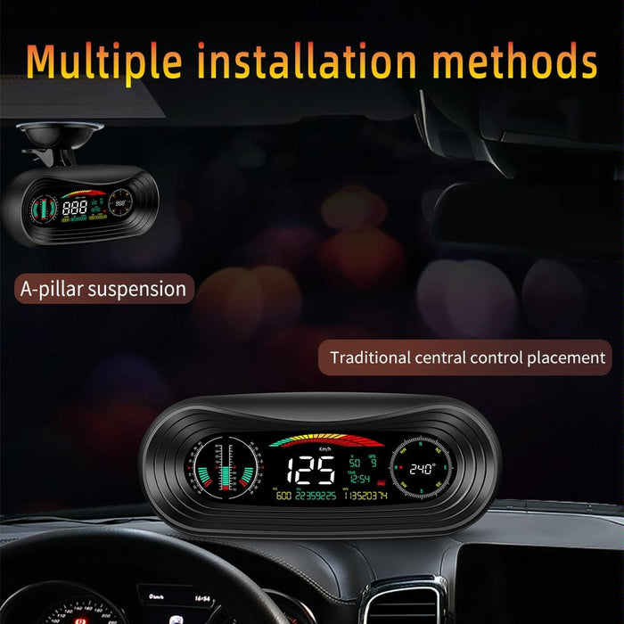 Universal Car Hud Display Speed Voltage Mileage