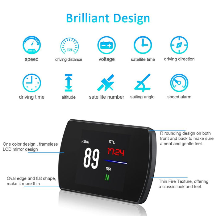Car Hud Display Gps Speed Voltage Altitude