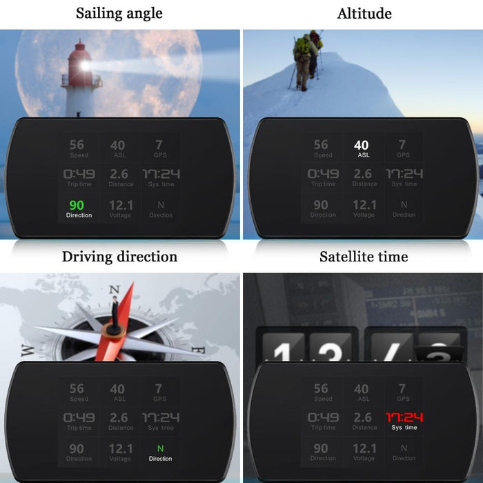 Car Hud Display Gps Speed Voltage Altitude