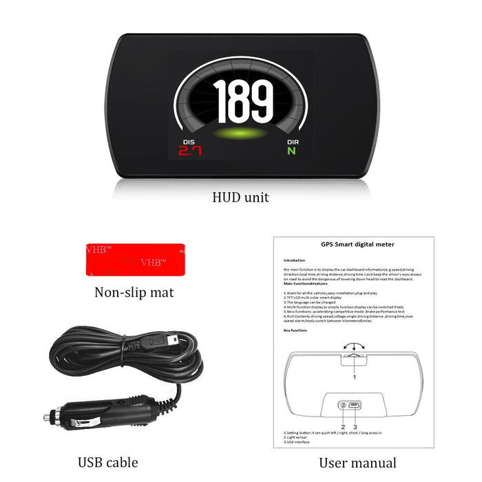 Car Hud Display Gps Speed Voltage Altitude