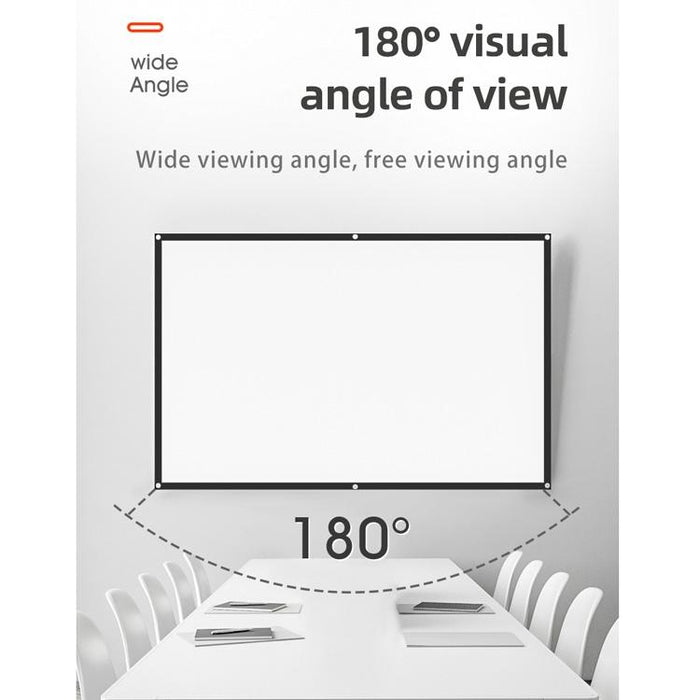 Simple Folding High Density Polyester Projector Film Curtain - Size 84 Inch 16:9 Projection Area 186X105Cm
