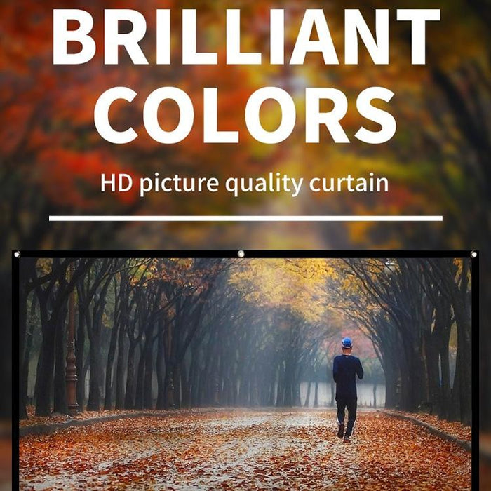 Simple Folding Thin Polyester Projector Film Curtain - Size 60 Inch 16:9 Projection Area 132X75Cm