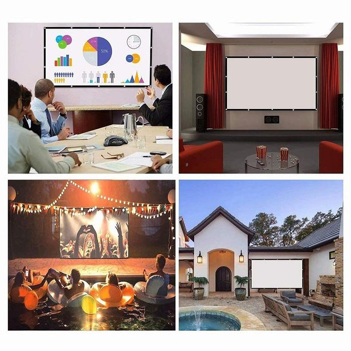 Simple Folding Thin Polyester Projector Film Curtain - Size 72 Inch 4:3 Projection Area 146X110Cm