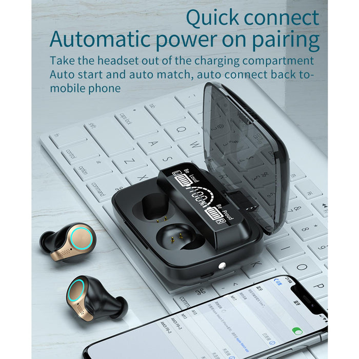 M18 Led Display Screen Waterproof Wireless Bluetooth 5.0 Earphone With Charging Box