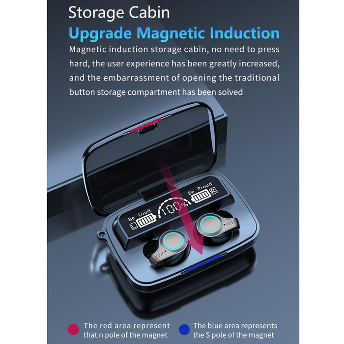 M18 Led Display Screen Waterproof Wireless Bluetooth 5.0 Earphone With Charging Box