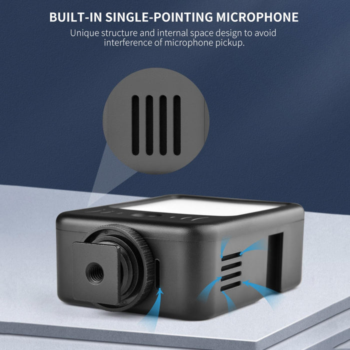 Led02 Live Broadcast Micro Film Reporter Interview Recording Microphone Light