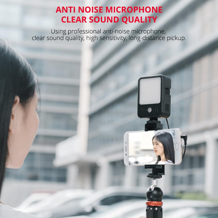 Led02 Live Broadcast Micro Film Reporter Interview Recording Microphone Light