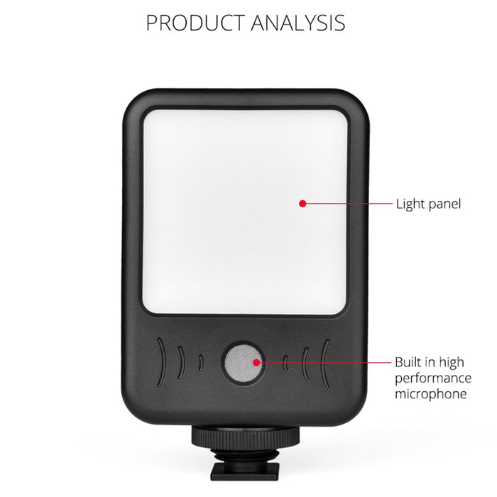 Led02 Live Broadcast Micro Film Reporter Interview Recording Microphone Light