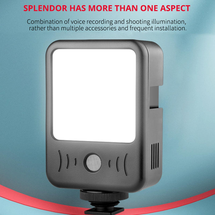 Led02 Live Broadcast Micro Film Reporter Interview Recording Microphone Light